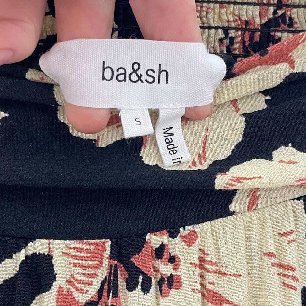 Ba&Sh Kondo Printed Midi Skirt Black Floral S *Hemmed View 6